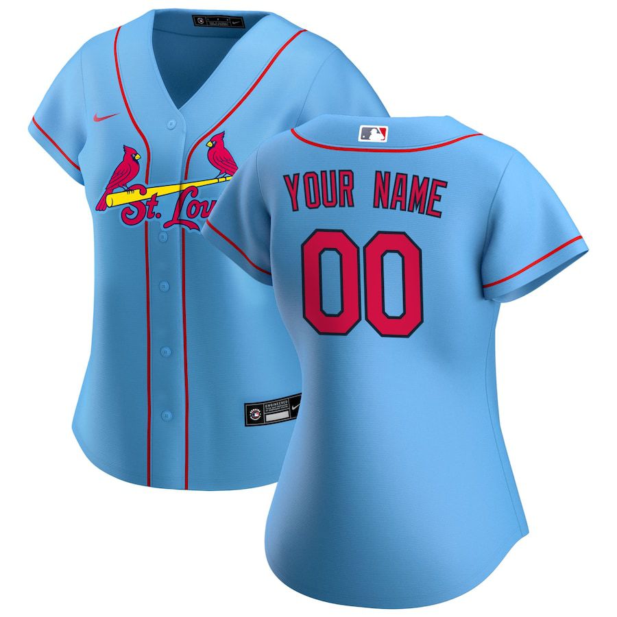 Womens St. Louis Cardinals Nike Blue Alternate Replica Custom MLB Jerseys
